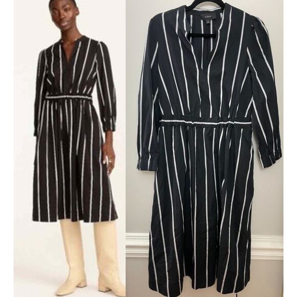 J. Crew Black and White Striped Dress - Picture 1 of 13